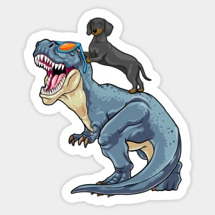 Wiener The T-Rex Rider Sticker